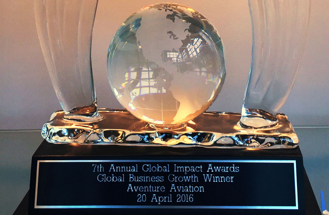 Aventure Aviation's Metro Atlanta Chamber of Commerce Global Impact Award, in the global business growth category