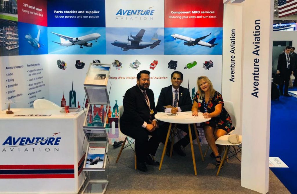 Aventure Aviation's booth at the 2019 Dubai Airshow.