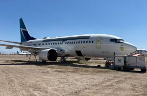 Aventure's latest Boeing 737NG, awaiting teardown in Marana, Arizona