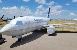 Copa Airlines 737NG prepared for storage on the ground