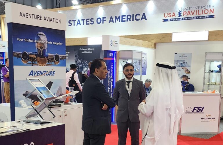 Aventure Exhibits at Dubai Airshow in USA Partner Pavilion